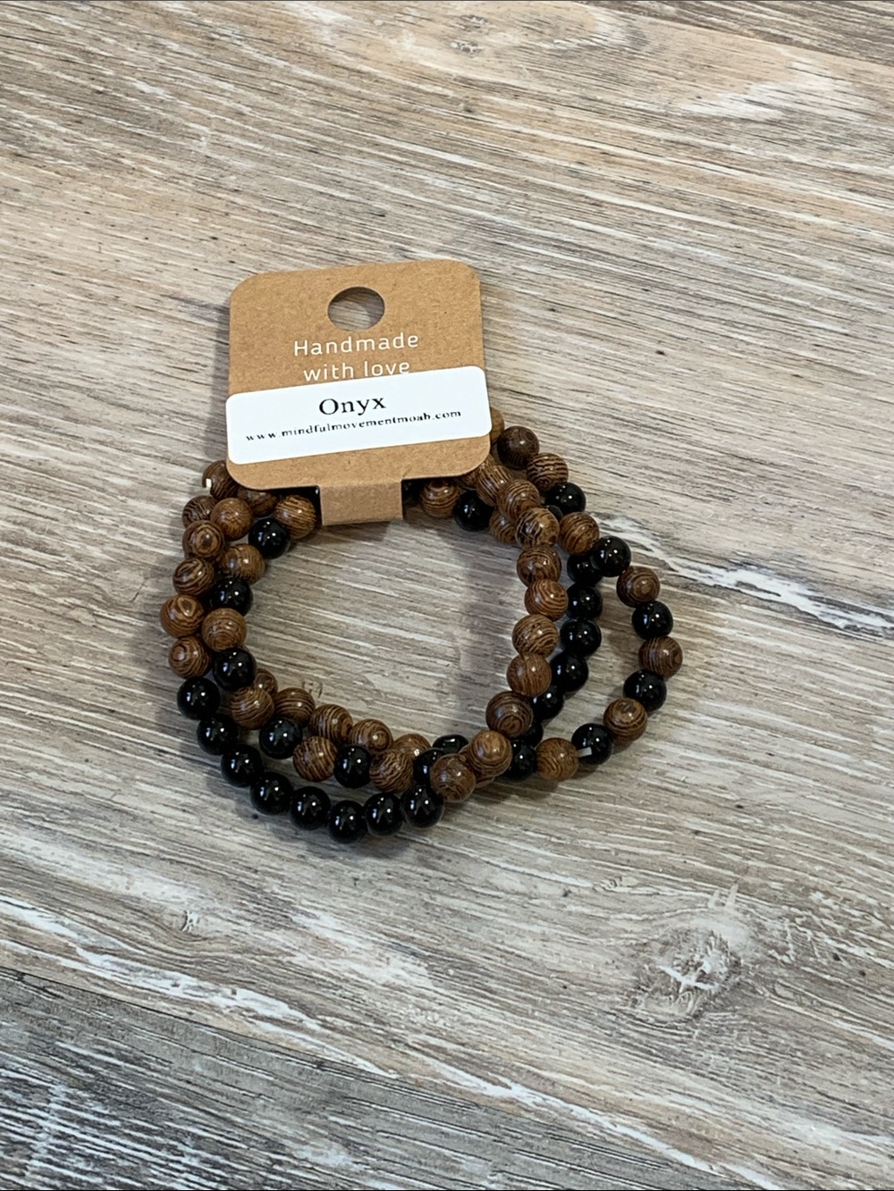 3/$10💕 Onyx Brown and Black Bead Stretch Bracelet Set